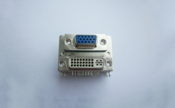 VGA/DVI 24+5母头双层90度插板连接器