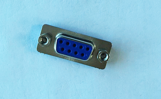 slim-9pin 母座 D-SUB超薄铆合锁螺丝 蓝胶